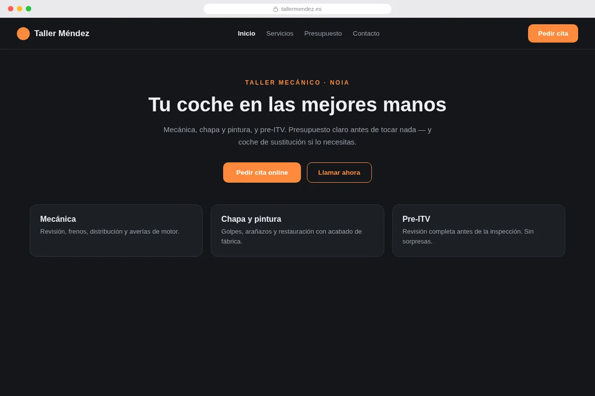 Dark version — workshop: same structure, different design style.