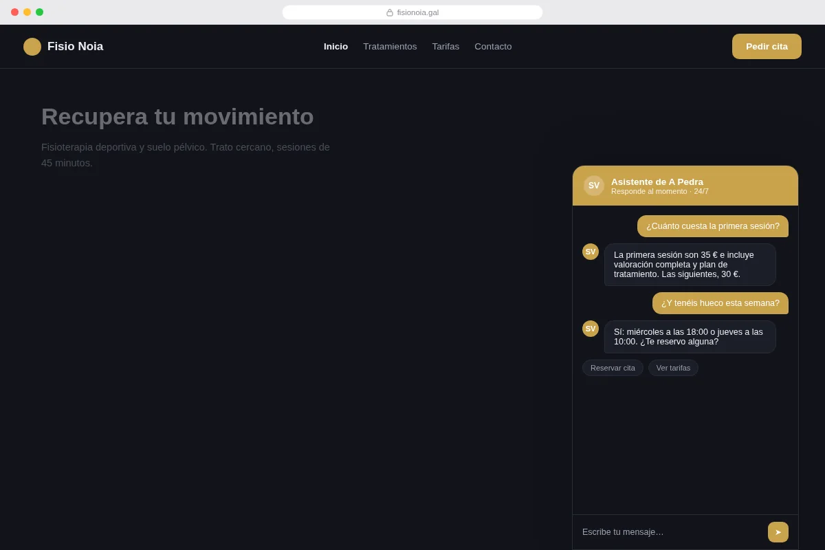 Dark version — price questions with handover to a person.