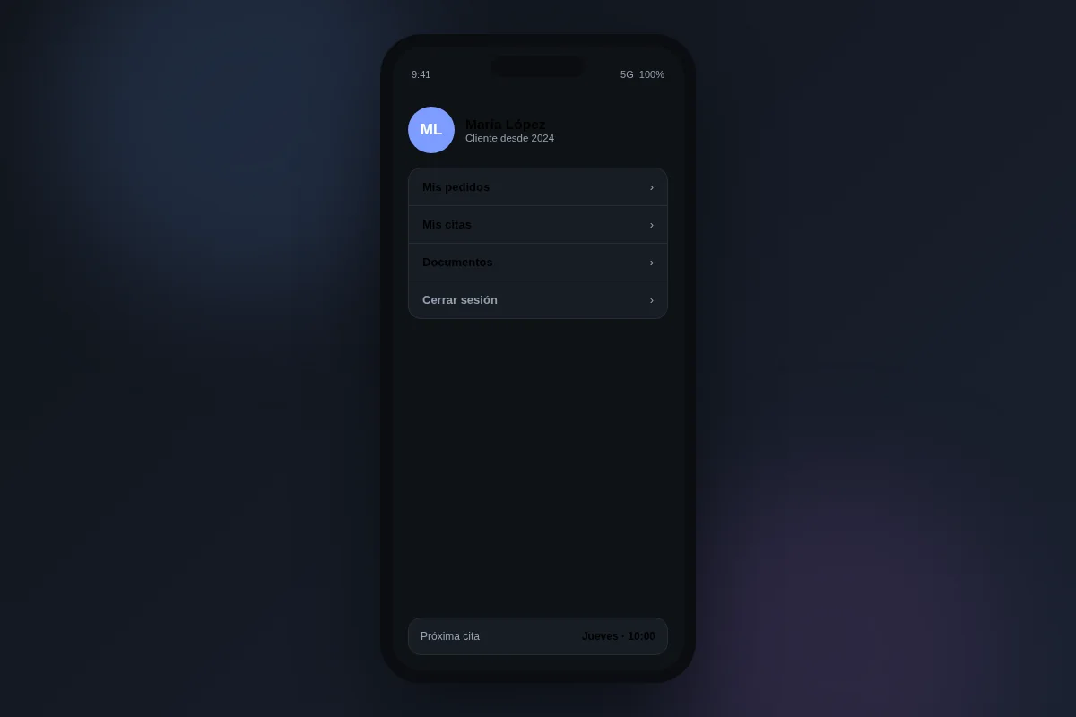 On mobile — the customer account, always at hand.