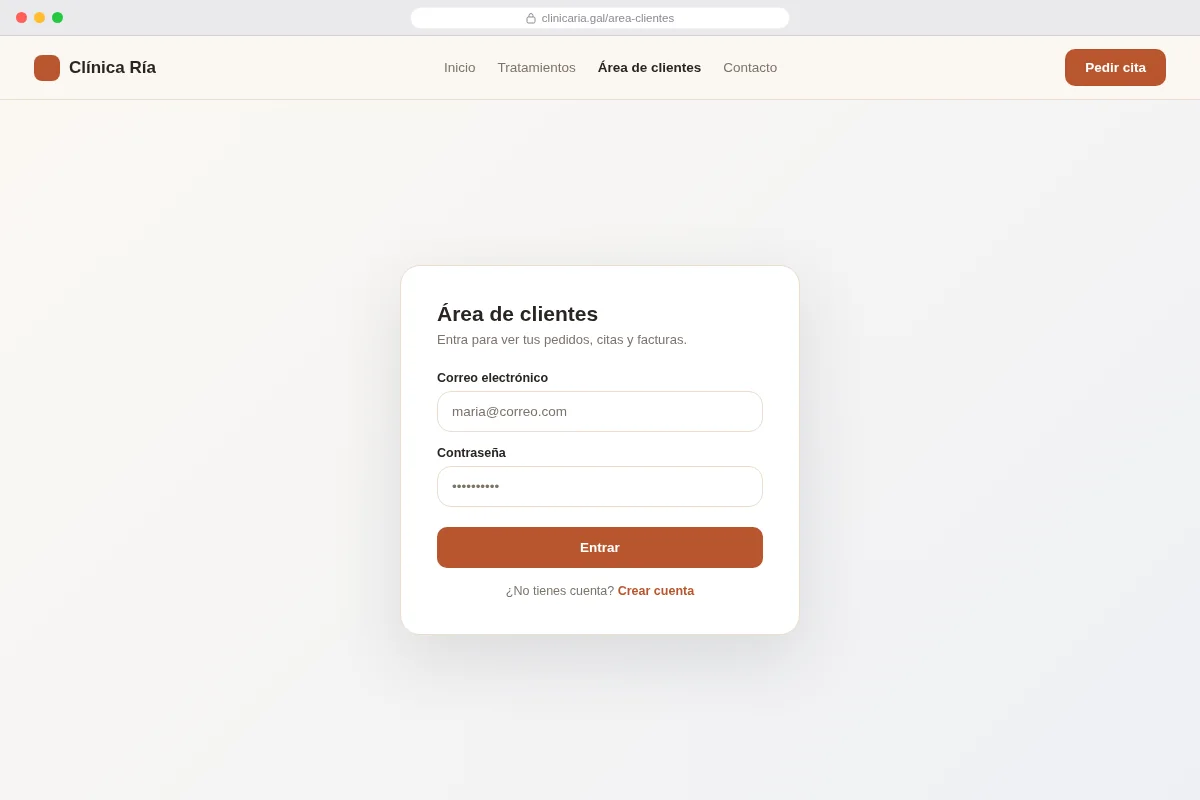 Alternative version — the customer area in light mode.
